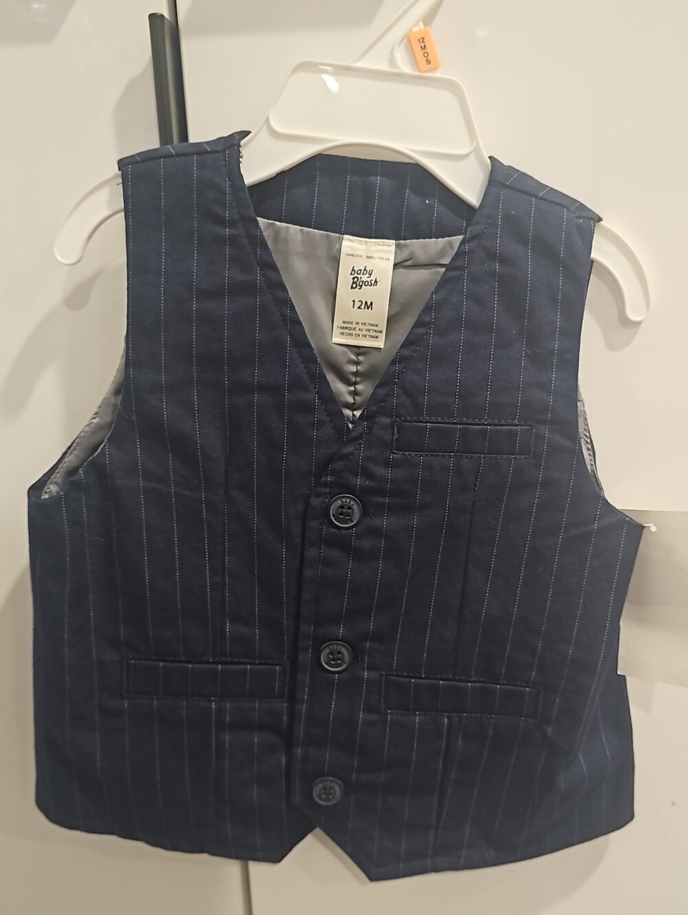 OSHKOSH Baby Boy Pinstripe Dress Vest 12M NWT